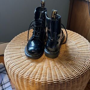 Dr. Martens Black Patent Leather Combat Boots